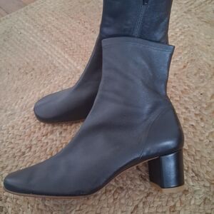 BY FAR Sofia Black Sock Ankle Boots